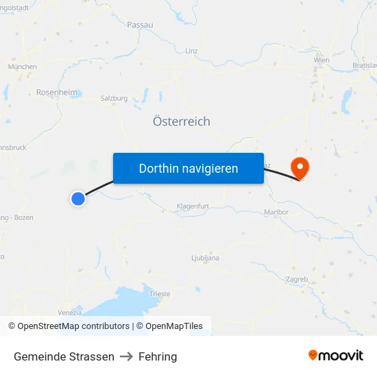 Gemeinde Strassen to Fehring map