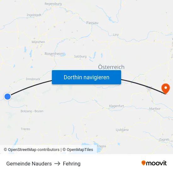 Gemeinde Nauders to Fehring map