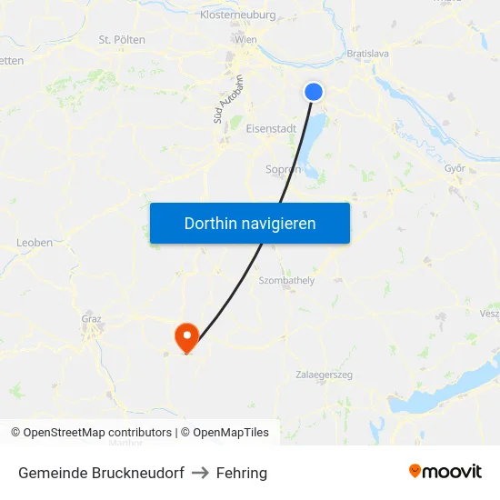 Gemeinde Bruckneudorf to Fehring map