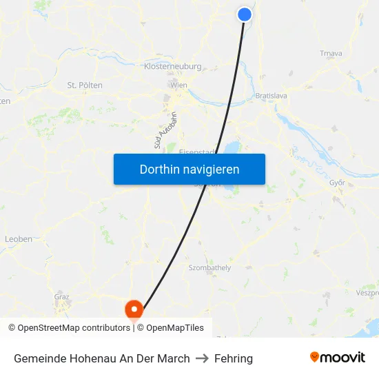 Gemeinde Hohenau An Der March to Fehring map