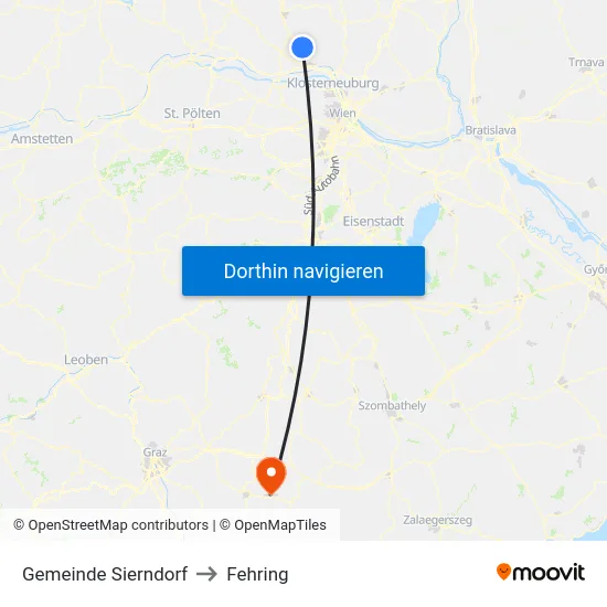 Gemeinde Sierndorf to Fehring map