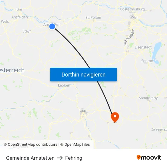 Gemeinde Amstetten to Fehring map