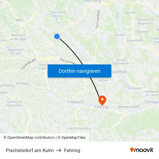 Pischelsdorf am Kulm to Fehring map