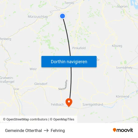Gemeinde Otterthal to Fehring map