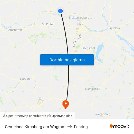 Gemeinde Kirchberg am Wagram to Fehring map