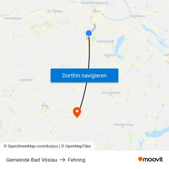 Gemeinde Bad Vöslau to Fehring map