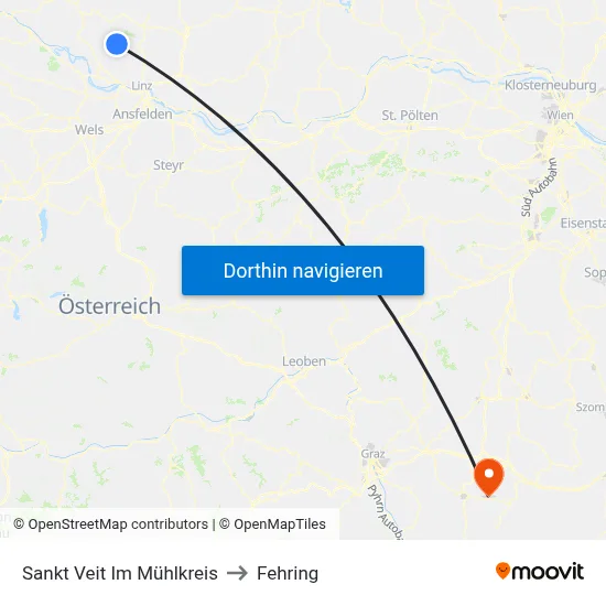 Sankt Veit Im Mühlkreis to Fehring map