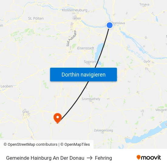 Gemeinde Hainburg An Der Donau to Fehring map