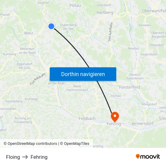 Floing to Fehring map
