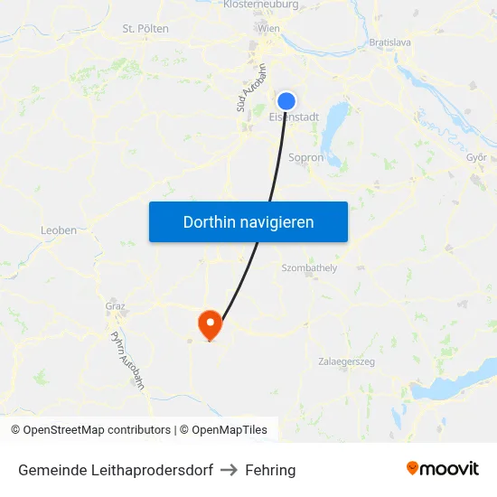 Gemeinde Leithaprodersdorf to Fehring map