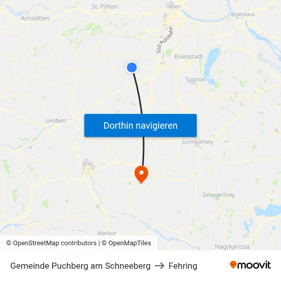 Gemeinde Puchberg am Schneeberg to Fehring map