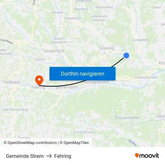 Gemeinde Strem to Fehring map