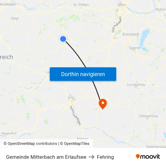 Gemeinde Mitterbach am Erlaufsee to Fehring map