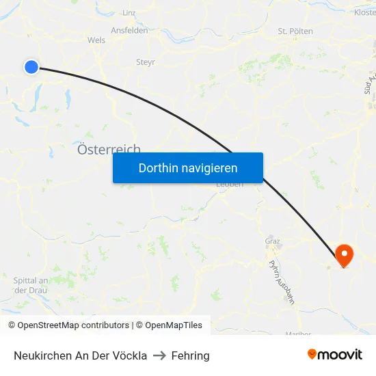 Neukirchen An Der Vöckla to Fehring map