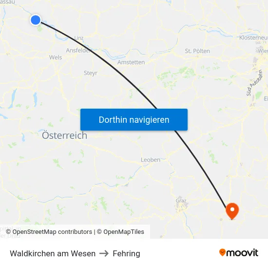 Waldkirchen am Wesen to Fehring map