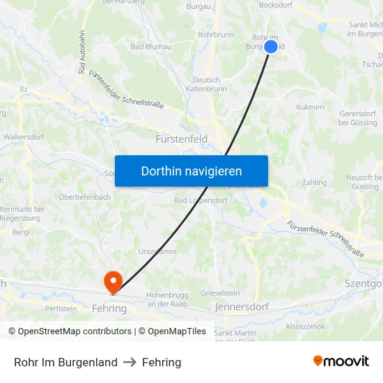 Rohr Im Burgenland to Fehring map