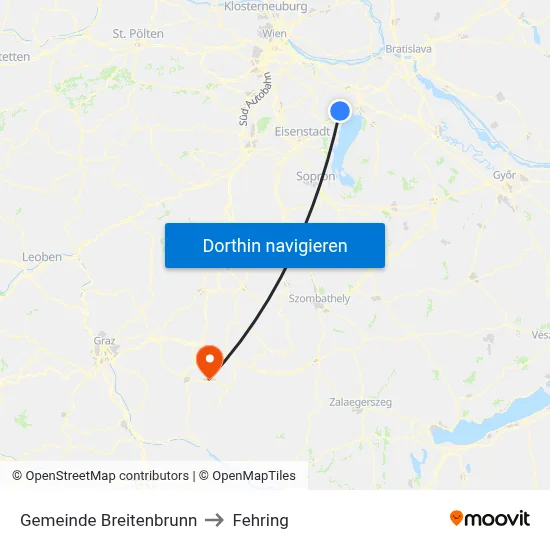 Gemeinde Breitenbrunn to Fehring map