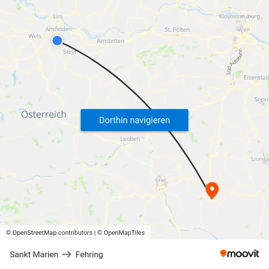 Sankt Marien to Fehring map