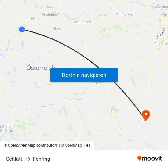 Schlatt to Fehring map