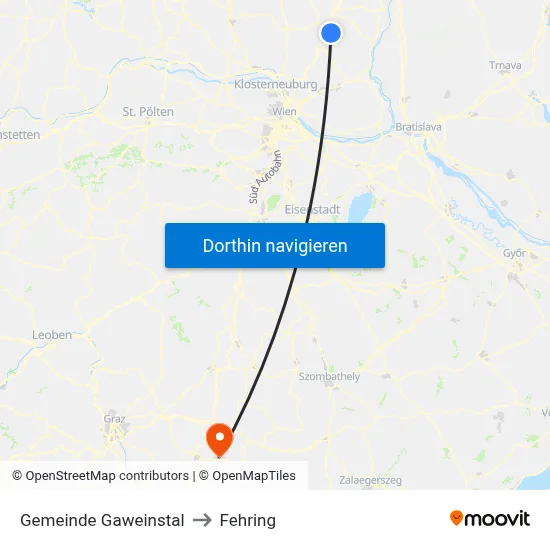 Gemeinde Gaweinstal to Fehring map