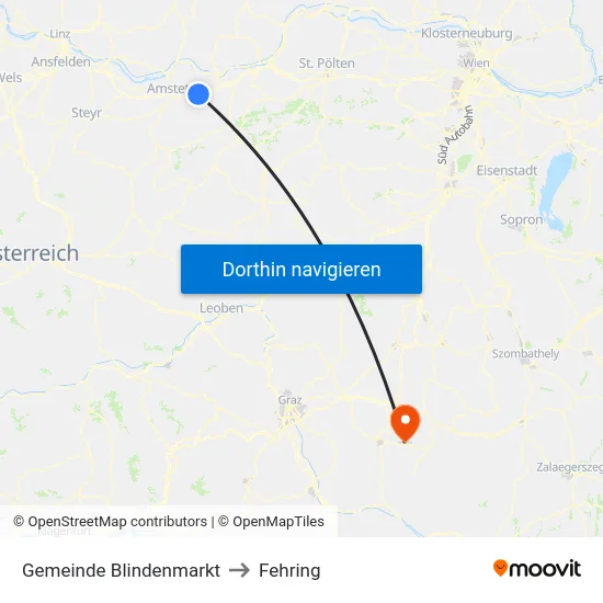 Gemeinde Blindenmarkt to Fehring map