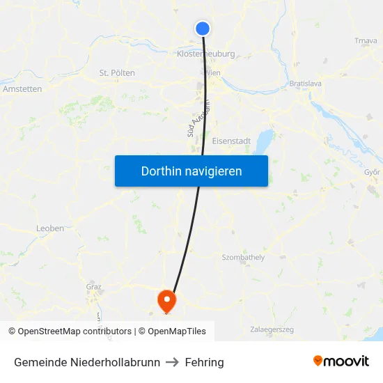 Gemeinde Niederhollabrunn to Fehring map