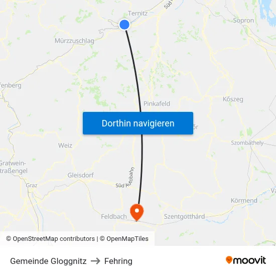 Gemeinde Gloggnitz to Fehring map