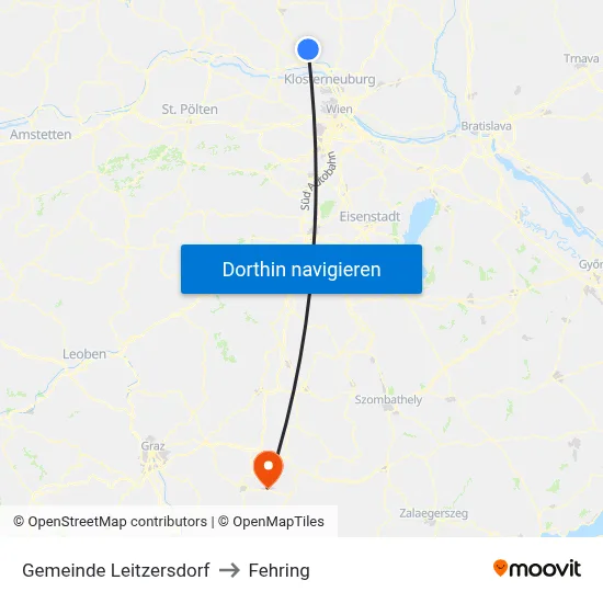 Gemeinde Leitzersdorf to Fehring map
