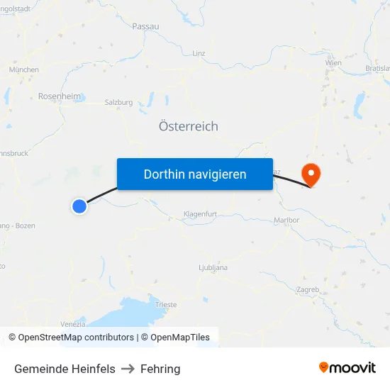 Gemeinde Heinfels to Fehring map