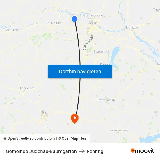 Gemeinde Judenau-Baumgarten to Fehring map