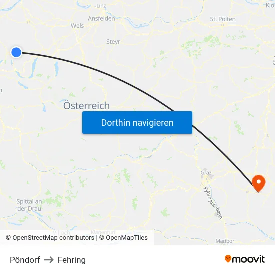 Pöndorf to Fehring map