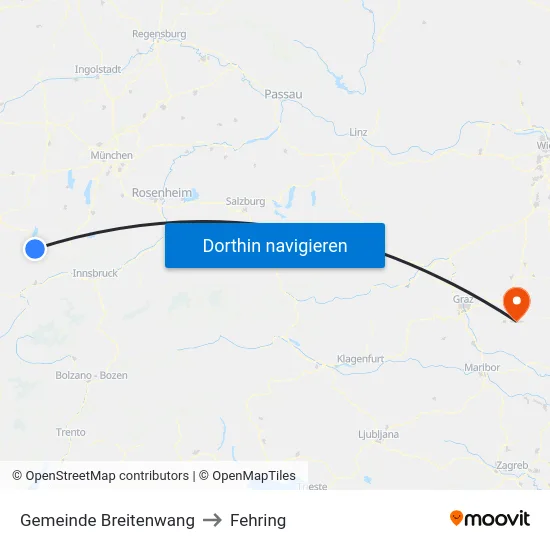 Gemeinde Breitenwang to Fehring map