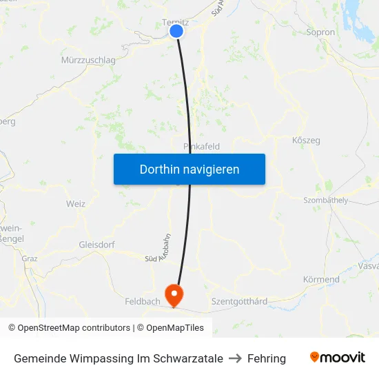 Gemeinde Wimpassing Im Schwarzatale to Fehring map