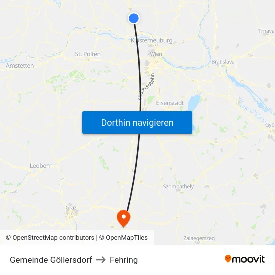 Gemeinde Göllersdorf to Fehring map