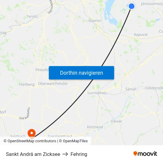 Sankt Andrä am Zicksee to Fehring map