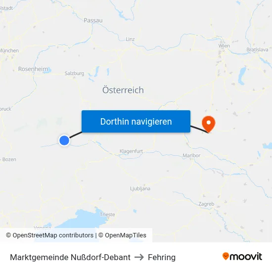 Marktgemeinde Nußdorf-Debant to Fehring map
