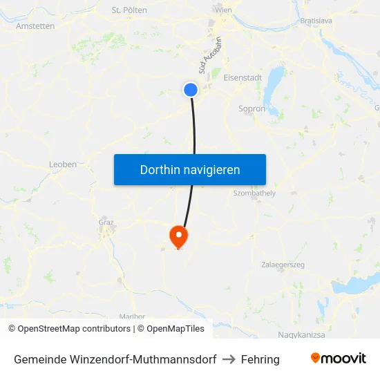 Gemeinde Winzendorf-Muthmannsdorf to Fehring map