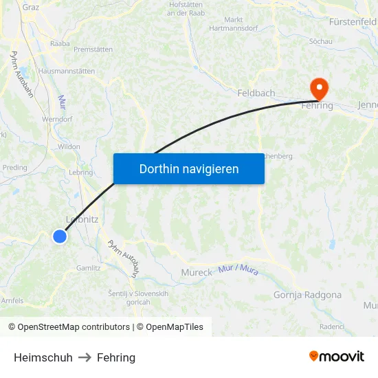 Heimschuh to Fehring map