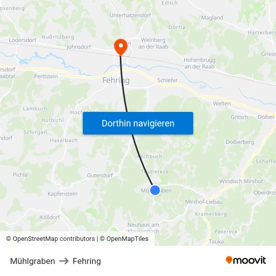 Mühlgraben to Fehring map
