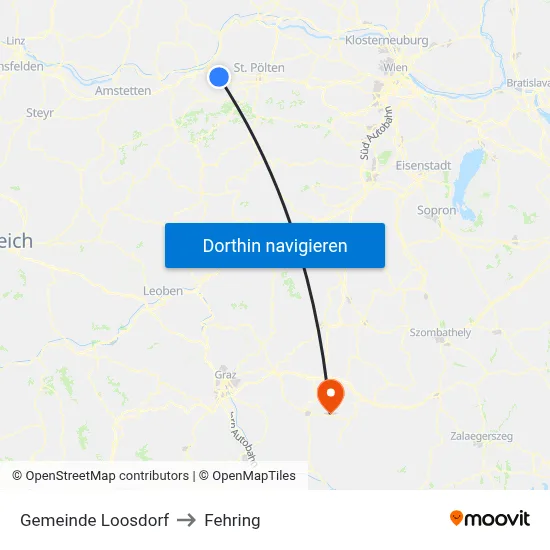 Gemeinde Loosdorf to Fehring map