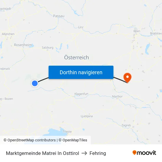 Marktgemeinde Matrei In Osttirol to Fehring map