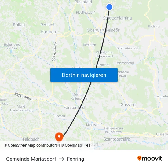 Gemeinde Mariasdorf to Fehring map