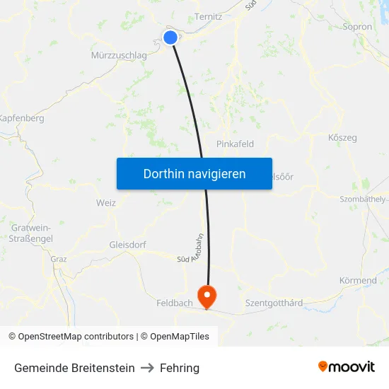 Gemeinde Breitenstein to Fehring map