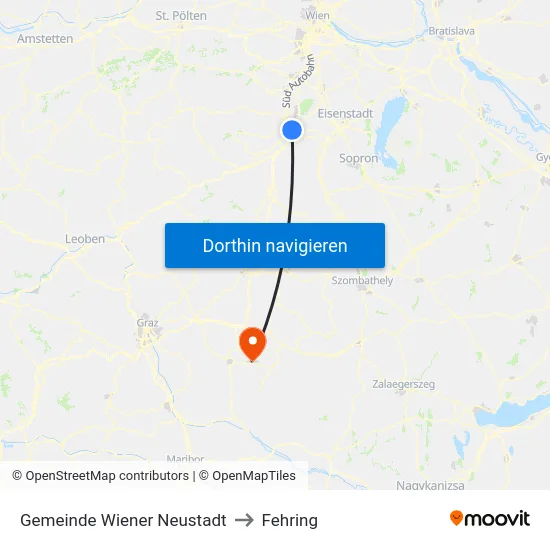 Gemeinde Wiener Neustadt to Fehring map