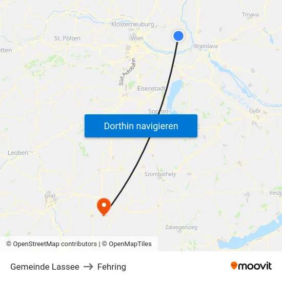 Gemeinde Lassee to Fehring map