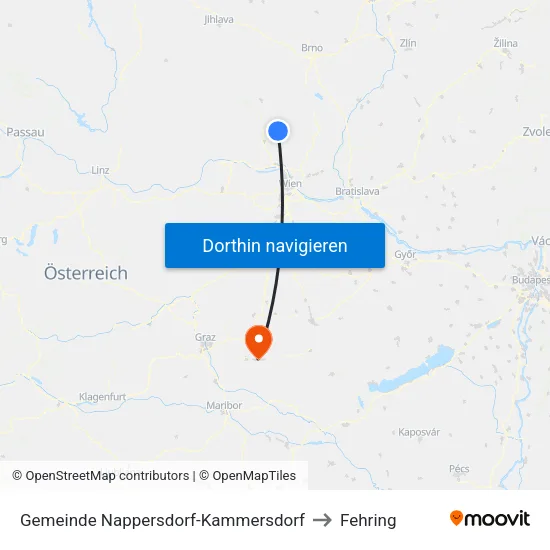 Gemeinde Nappersdorf-Kammersdorf to Fehring map