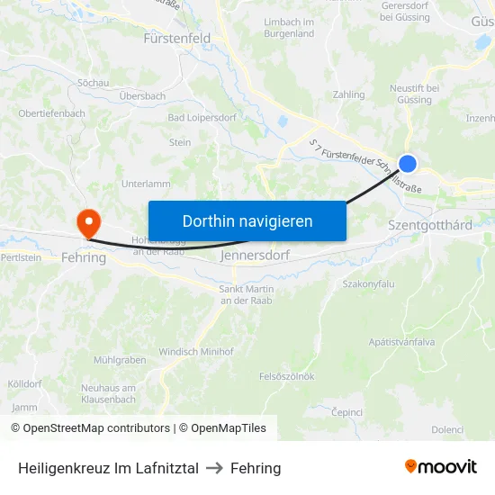 Heiligenkreuz Im Lafnitztal to Fehring map