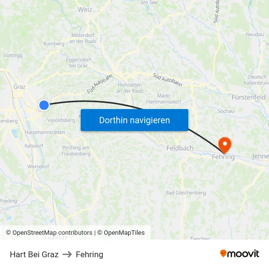 Hart Bei Graz to Fehring map