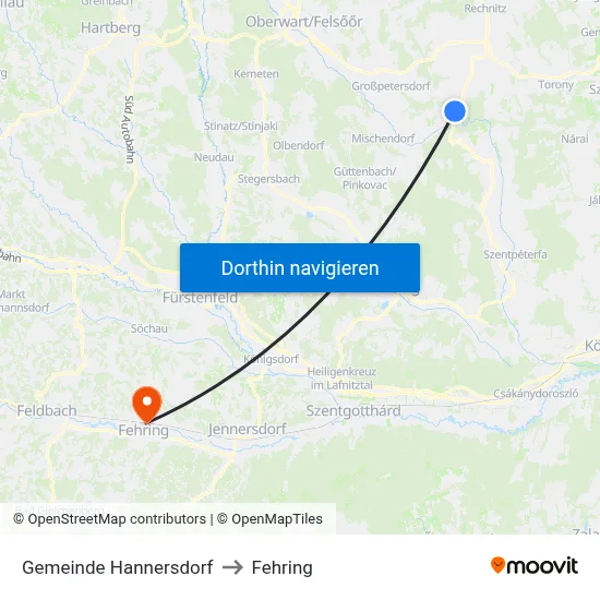 Gemeinde Hannersdorf to Fehring map