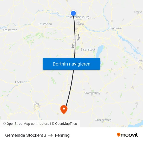 Gemeinde Stockerau to Fehring map